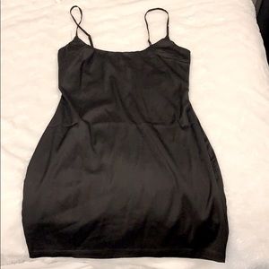 Satin black mini dress